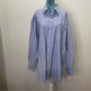 Charles Tyrwhitt long sleeve button down shirt houndstooth Blue White Neck 19/37